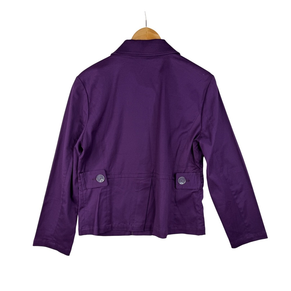 New Christopher & Banks Button‎ Down Jacket size Petite Large Purple - Picture 6 of 8